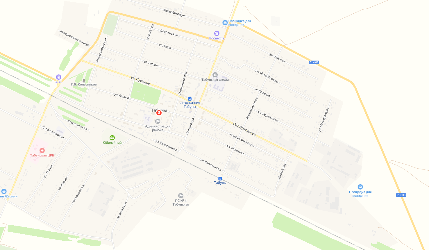 Карта села Табуны.
