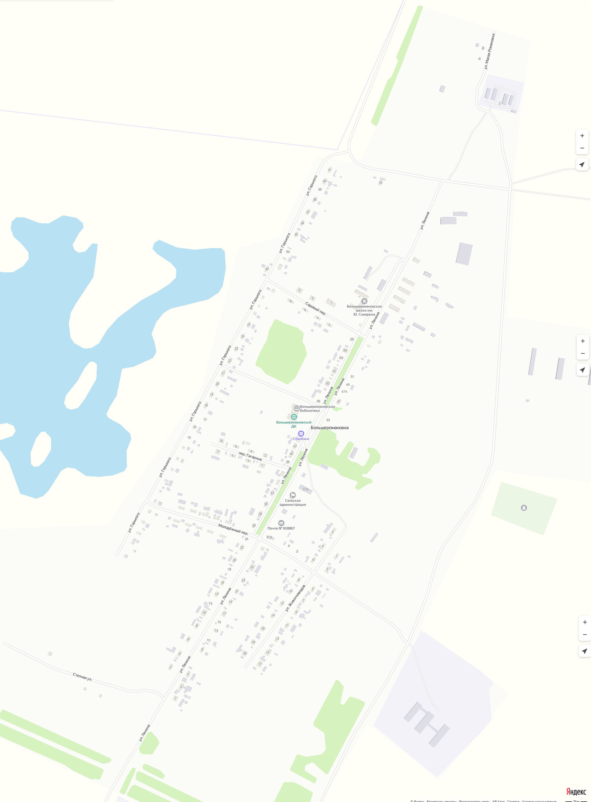 Карта села Большеромановка.